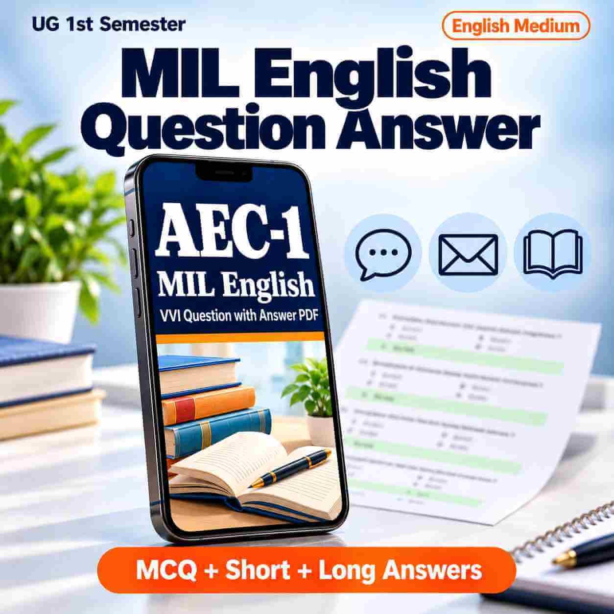 AEC-1 MIL English question answer PDF, UG 1st Semester