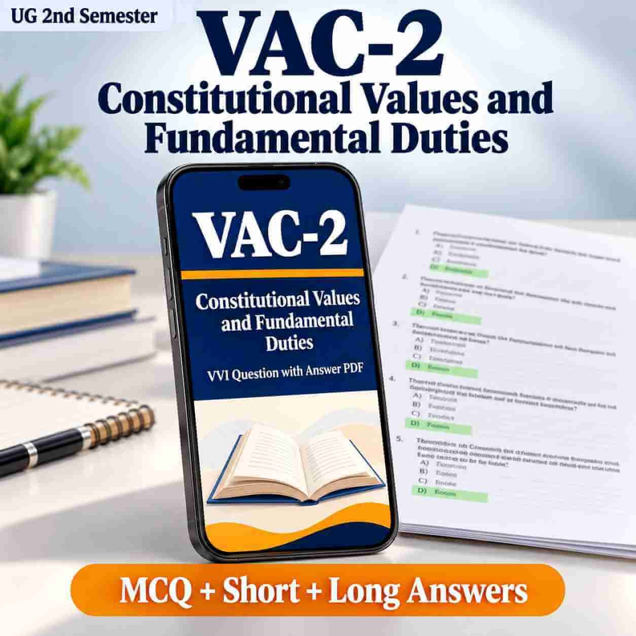 VAC-2 Constitutional Values and Fundamental Duties question answer PDF